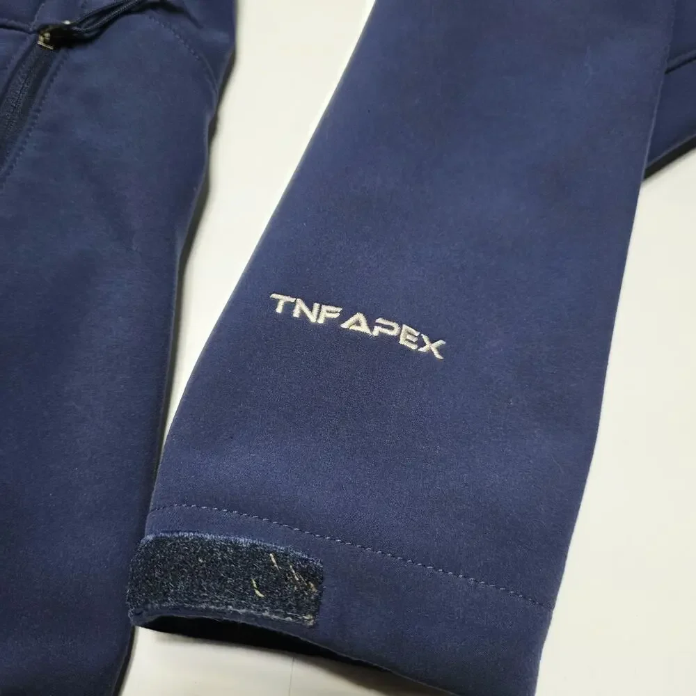 The North Face TNF Apex Men's Softshell Jacket Navy Blue Full Zip Size Small